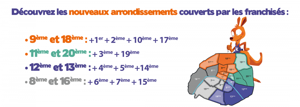 Kangourou Kids Paris : répartition par arrondissements Kangourou Kids Paris : répartition par arrondissements